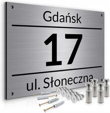 Nierdzewny Numer Na Dom 40x30cm Tabliczka Adresowa Aluminium Dystanse