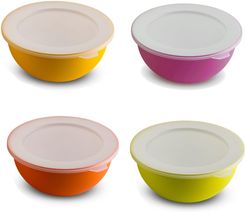 OMADA SANALIVING Miski kuchenne plastikowe z pokrywkami WIELOKOLOROWE 4 szt. 0,5 l