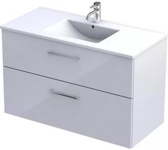 Oristo Szafka Łazienkowa Z Umywalką Geo 100 Cm Biały Połysk Ki01 Zd2S 100 1