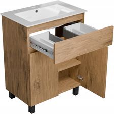 Paplinskimoebel Szafka Łazienkowa Z Umywalką Wisząca Stojąca Dąb 60Cm