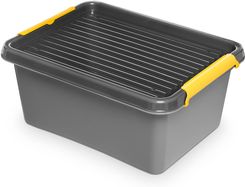 Pojemnik Plastikowy Pudełko Zamykane Z Pokrywką Pudło Box Do Przechowywania Szary 12,5L