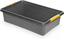 Pojemnik Plastikowy Pudełko Zamykane Z Pokrywką Pudło Box Do Przechowywania Szary 29L
