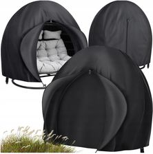 Pokrowiec Na Kokon Fotel Wiszący Ogrodowy Dwuosobowy 230x220 cm Czarny Wodoodporny (POKROWIECNAFOTEL2OS, 5904158319234)