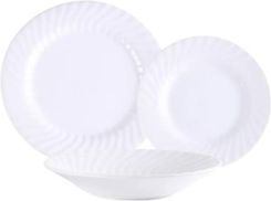 Prima Deco Emboss Serwis Obiadowy 6 Osób/18 El. Porcelana Biały (S890)