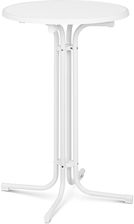 Royal Catering Stolik barowy biały składany 70 cm 110 cm