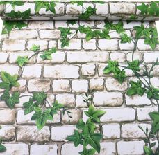 Samoprzylepna tapeta ścienna Jasna Cegła Beż Bluszcz Cegiełka folia Pcv 1770216677