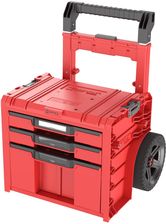Skrzynka narzędziowa na kołach z szufladami Qbrick System PRO Cart 2.0 PLUS Drawer 3 Red Ultra HD Custom