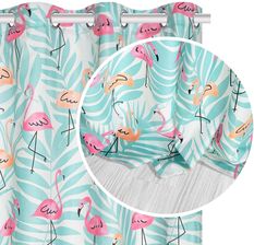 Spod Igły I Nitki Miętowa Zasłona Do Salonu 140X250 Cm Flamingove
