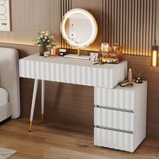 Toaletka Z Lustrem Led Z 5 Szufladami Biała Arhatreya 6951003460640