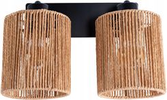 Toolight Lampa Kinkiet Ścienny Pleciony Klosz Boho Rustykalny 2 X E27 Jutowy (Osw09316)