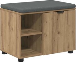 vidaXL Ławka do przedpokoju z półkami i miękkim siedziskiem 60x38x46 cm Dąb rzemieślniczy Kod 891503