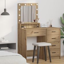 vidaXL Toaletka Z Oświetleniem Led W Kolorze Dąb Artisan 79X41X135Cm (865090)
