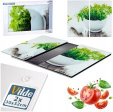 Vilde 2x Deska Kuchenna Szklana Do Krojenia Osłona Kuchenki Płyty Indukcji 60x52