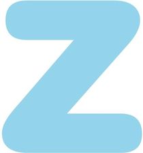 Wall Snuggles Pluszowa naklejka ścienna litera Z niebieska błękitna wysokość 20cm