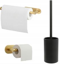 Zestaw akcesoriów łazienkowych 3-elementowy (szczotka WC, uchwyt na papier, uchwyt na ręcznik) złoty Botle (5904865743698)