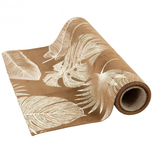 Bieżnik obrus z wzorem na stół świąteczny 28x150 cm kamelowy wz.1