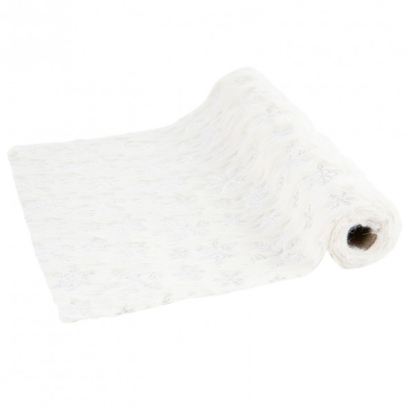 Bieżnik obrus z wzorem na stół świąteczny 28x200 śnieżynki