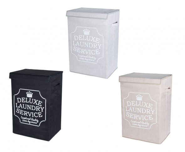 Duży, składany kosz na pranie usztywniany z pokrywą. Pojemnik na brudną bieliznę.