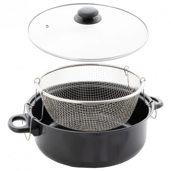 Garnek z sitkiem do smażenia frytek do gotowania na głębokim oleju