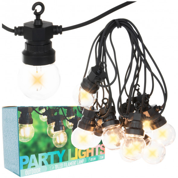 Girlanda Ogrodowa Łańcuch Świetlny LED 10 Kul 5 cm 7,5 m