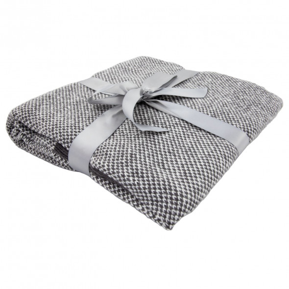 Koc akrylowy, pled, narzuta, miękki 130x160 cm szary