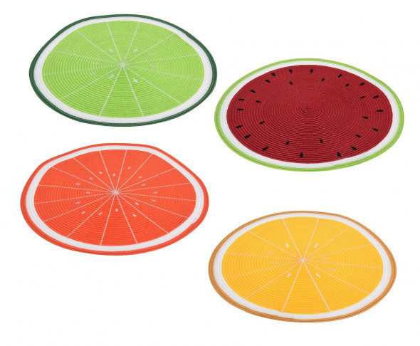 Kolorowa podkładka na stół, stołowa z motywem owocowym. Okrągła mata pod talerze