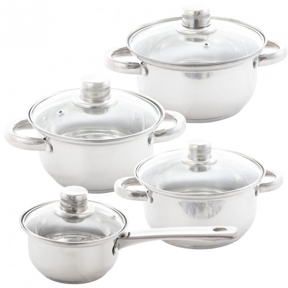 Komplet garnków 8 elementów indukcja gaz