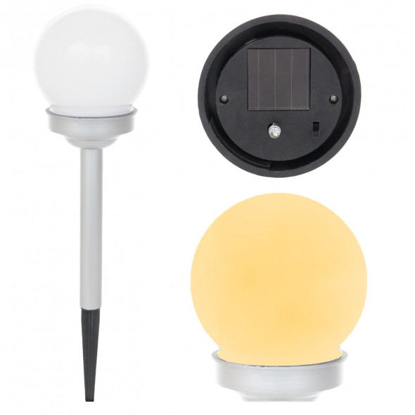 Lampa Ogrodowa LED Solarna Kula Słupek Do Ziemi Dogruntowa 38cm