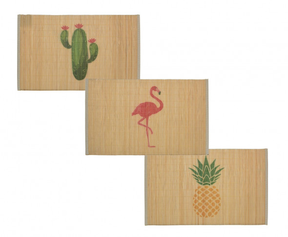 Mata. Podkładka stołowa pod talerze. Z nadrukiem. Bambusowa. Z bambusa.