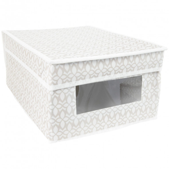 Organizer do szafy duży pudełko tekstylne rozmiar L beżowy