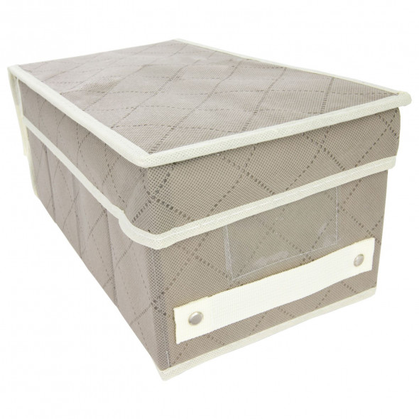 Organizer Na Skarpetki Do Szafy Szuflady Pojemnik Pudełko Tekstylne 33x18x15 Beżowy