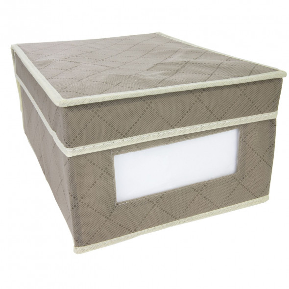 Organizer Na Skarpetki Do Szafy Szuflady Pojemnik Pudełko Tekstylne 35x25x16 Beżowy