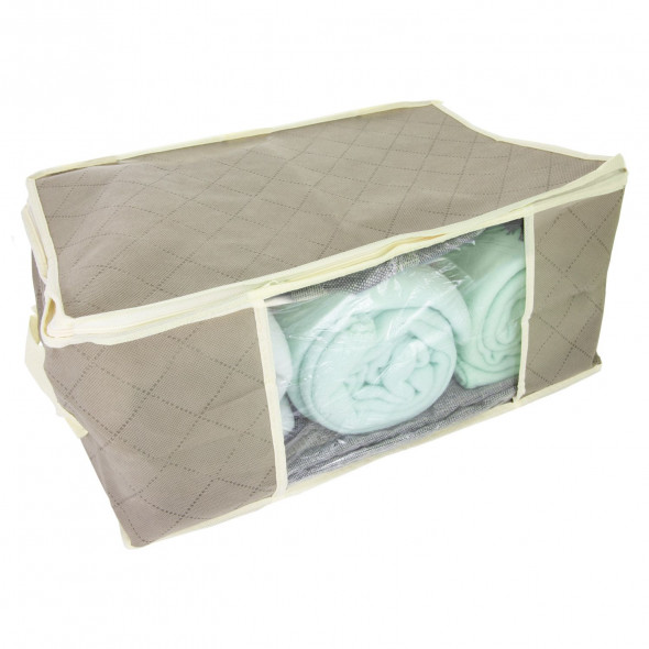 Organizer Na Skarpetki Do Szafy Szuflady Pojemnik Pudełko Tekstylne 45x30x20 Beżowy