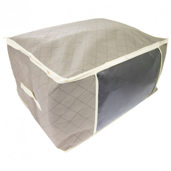 Organizer Na Skarpetki Do Szafy Szuflady Pojemnik Pudełko Tekstylne 60x45x30 Beżowy