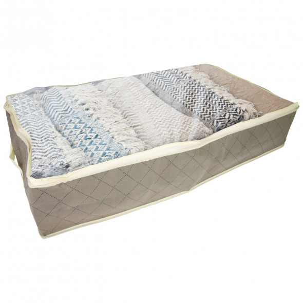 Organizer Na Skarpetki Do Szafy Szuflady Pojemnik Pudełko Tekstylne 80x45x15 Beżowy