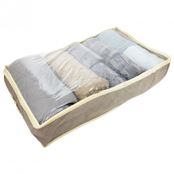 Organizer Tekstylny Materiałowy Na Pościel do szafy Pod Łóżko 80x45 cm Szary