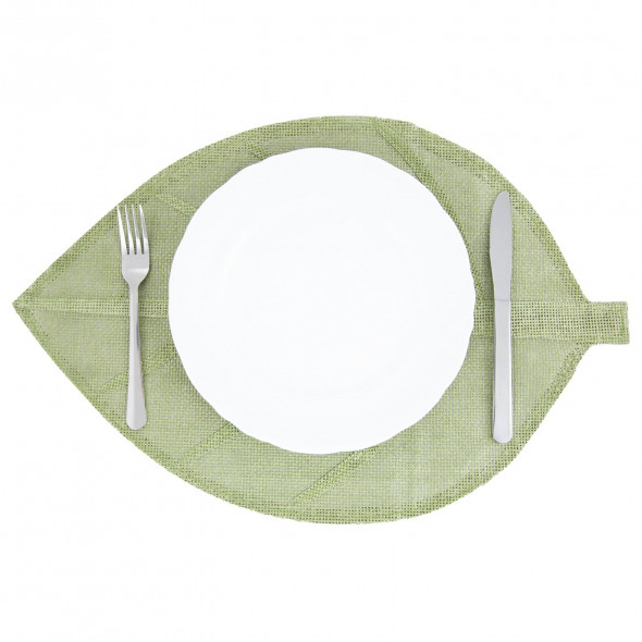Podkładka na stół mata na stół pod talerze kształt liścia ciemnozielona