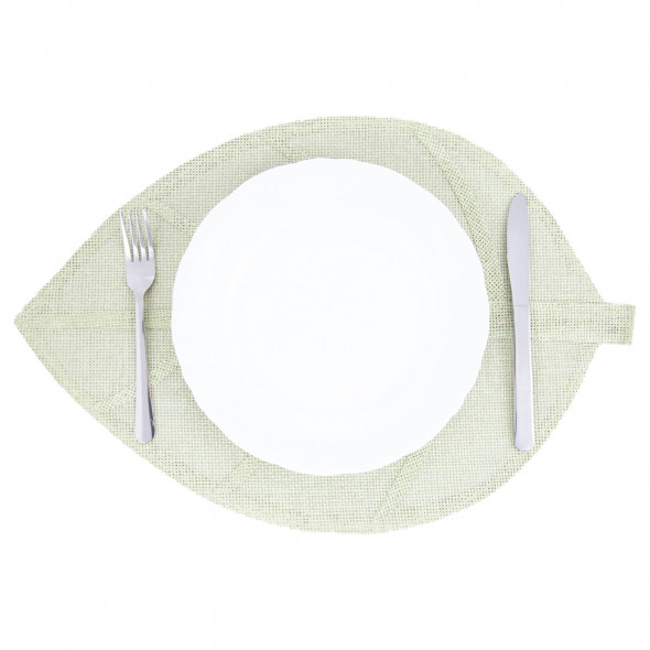 Podkładka na stół mata na stół pod talerze kształt liścia zielona