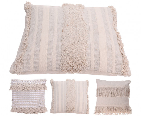 Poduszka ozdobna, dekoracyjna, jasiek, bawełniana BOHO FRINGE