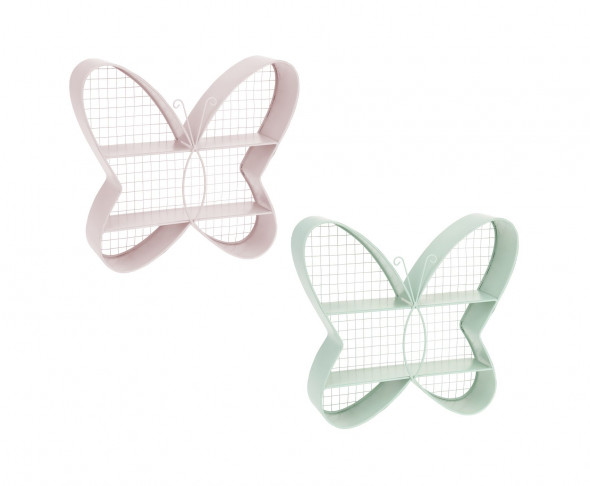 Półka w kształcie motyla. Metalowa. Malowana. Dla dziecka, do pokoju dziecięcego.