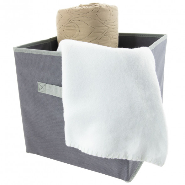 Pudełko Tekstylne Materiałowe Do Szafy Szuflady Gospodarczej  Szare