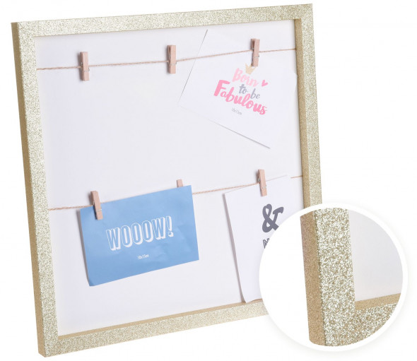 Ramka na zdjęcia, multiramka na 6 zdjęć, błyszcząca rama - złota 10 x 15 cm