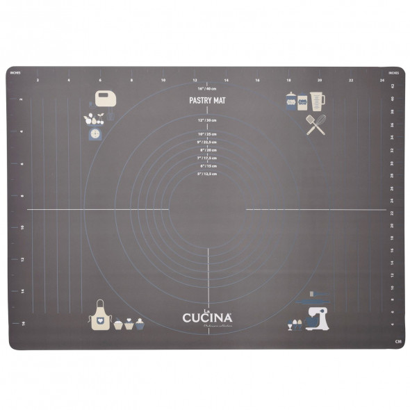 Stolnica Mata Kuchenna Do Robienia Ciasta Non Stick  Antracytowa Duża 65x45