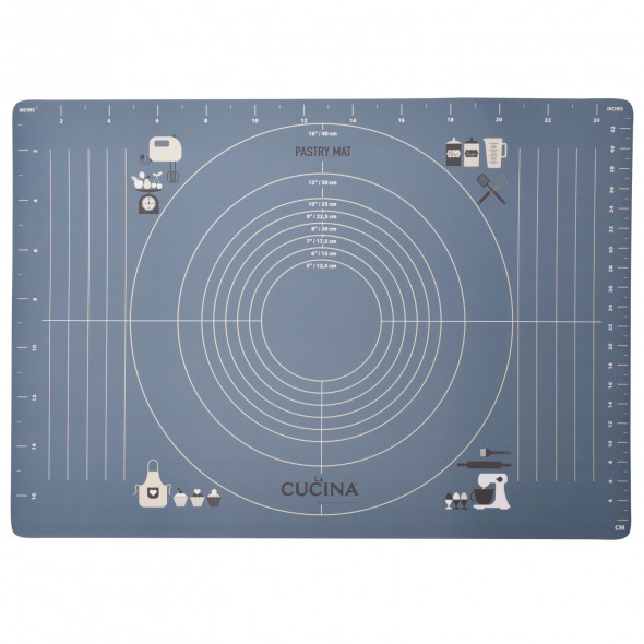 Stolnica Mata Kuchenna Do Robienia Ciasta Non Stick  Niebieska Duża 65x45