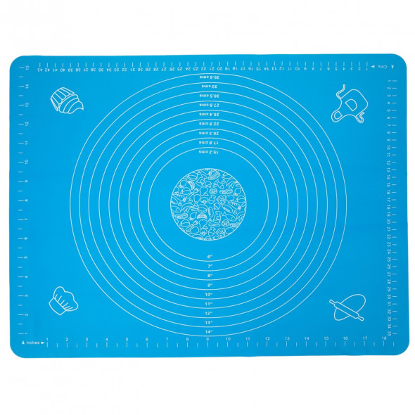 Stolnica silikonowa duża mata kuchenna podkładka niebieska