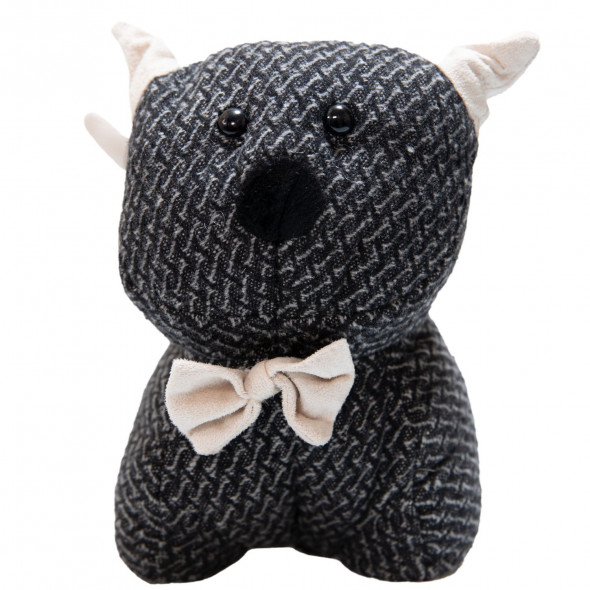 Stoper do drzwi okien, odbojnik, blokada w formie pluszaka kotek szary