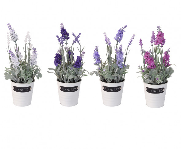 Sztuczne kwiaty, sztuczna roślina, roślinka, kwiat, kwiatek w doniczce, donicy - lawenda