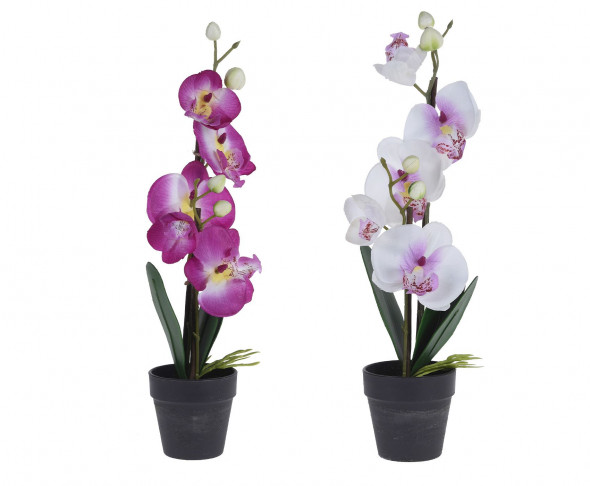 Sztuczny storczyk w donicy, sztuczna orchidea, roślina, roślinka, kwiat - 38 cm