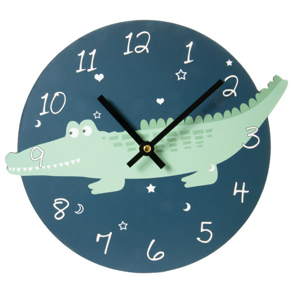 Zegar dziecięcy wiszący 26 cm krokodyl