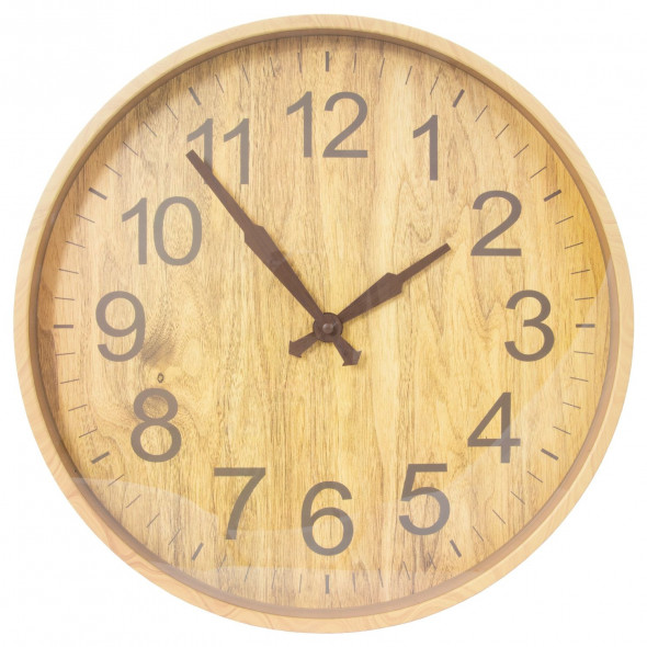 Zegar Ścienny  Wiszący Imitacja Drewna Loft Jasnobrązowy